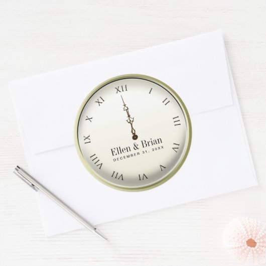 Silvester Hochzeitsticker Runder Aufkleber (Umschlag)