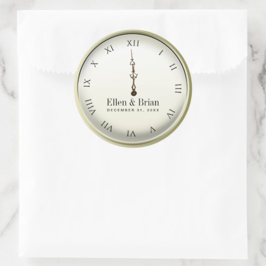 Silvester Hochzeitsticker Runder Aufkleber (Tasche)