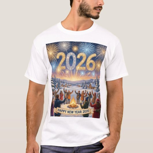Silvester im Dorf – 2026 Feier T-Shirt (Vorderseite)