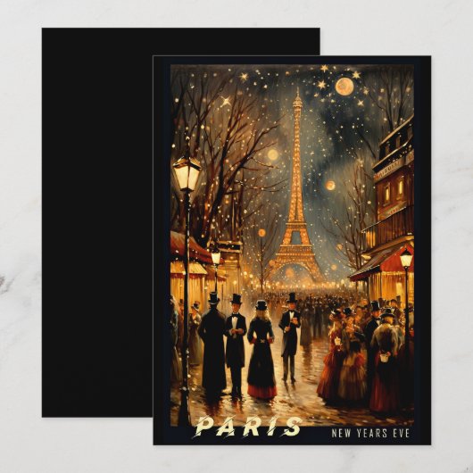 Silvester in Paris Feiertagskarte (Vorne/Hinten)