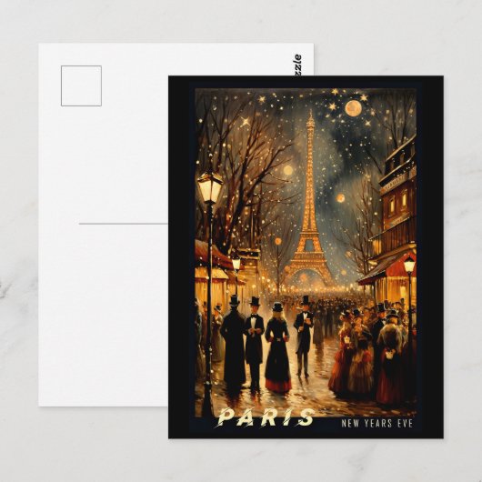 Silvester in Paris Postkarte (Vorne/Hinten)