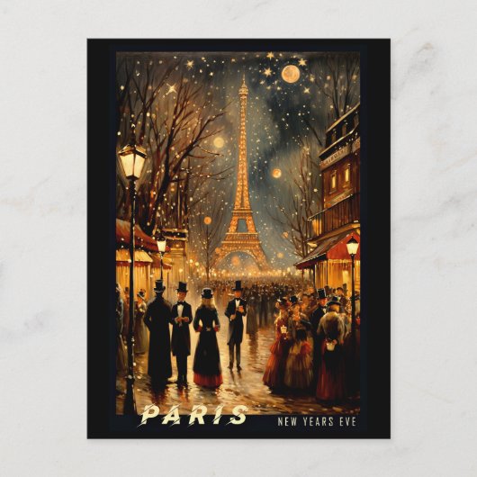 Silvester in Paris Postkarte (Vorderseite)