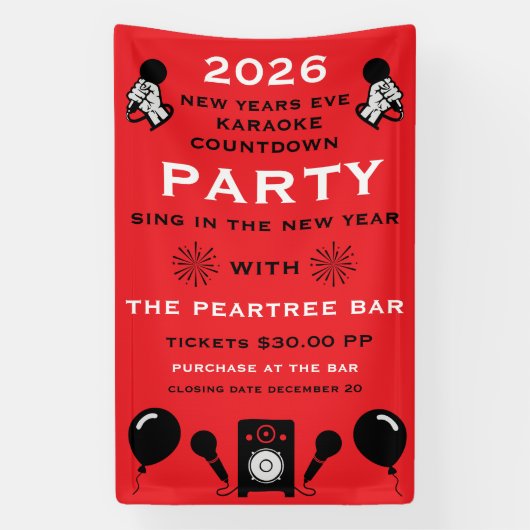 Silvester Karaoke Countdown Banner (Vertikal)