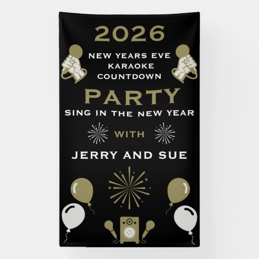 Silvester Karaoke Countdown Banner (Vertikal)