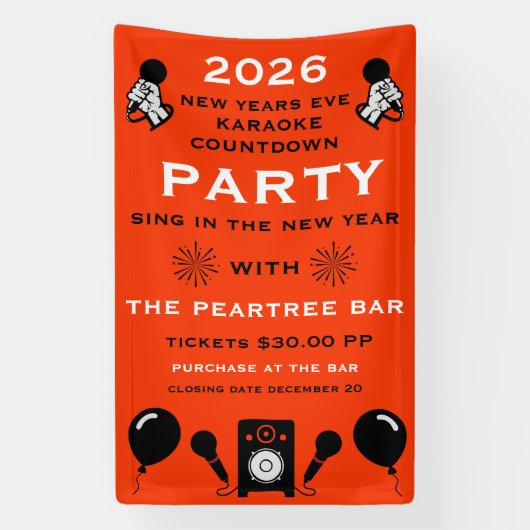 Silvester Karaoke Countdown Banner (Vertikal)