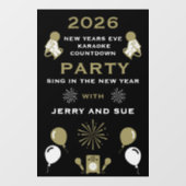 Silvester Karaoke Countdown Fensteraufkleber (Blatt)