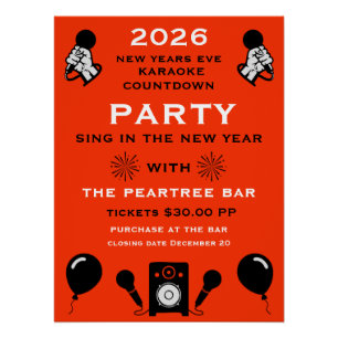 Silvester Karaoke Countdown Poster