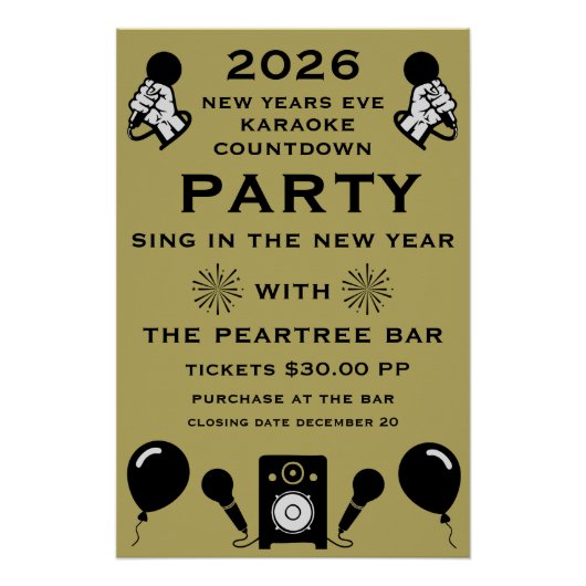 Silvester Karaoke Countdown Poster (Vorderseite)