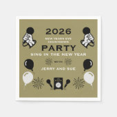 Silvester Karaoke Countdown Serviette (Vorderseite)