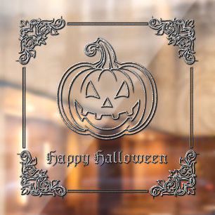 Silvester-Kürbis Halloween Fensteraufkleber