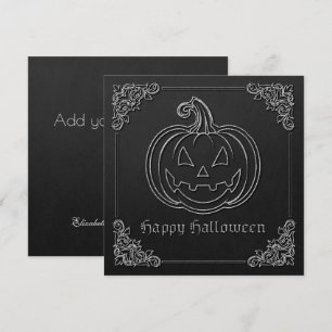 Silvester-Kürbis-Halloween-Grußkarte
