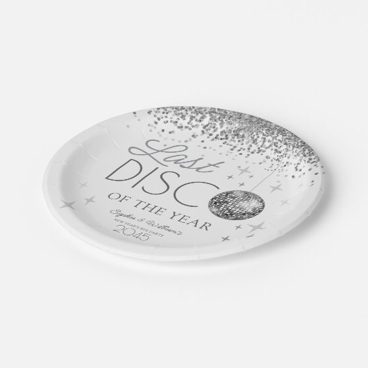 Silvester letzte Diskothek des Jahres Party Pappteller (Schrägansicht)