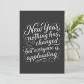 Silvester lustiger Spruch Feiertagskarte (Stehend Vorderseite)