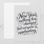 Silvester lustiger Spruch Feiertagskarte (Vorne/Hinten)