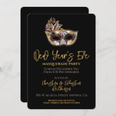 Silvester Masquerade Party Einladung (Vorne/Hinten)