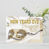 Silvester Masquerade Party Einladung (Stehend Vorderseite)