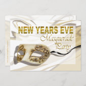 Silvester Masquerade Party Einladung (Vorne/Hinten)