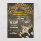 Silvester-Masquerade-Party Feiertagspostkarte (Vorderseite)