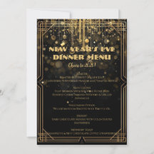 Silvester-Menü | Eleganter Schwarz- und Goldglitte