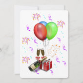 Silvester mit Champagner Feiertagskarte (Vorderseite)