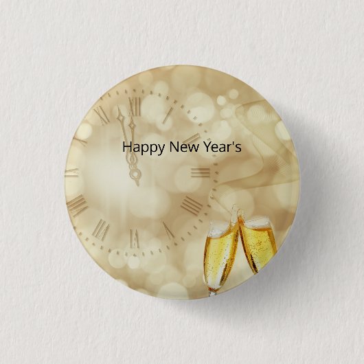 Silvester mit Champagnergläsern   Button (Vorderseite)