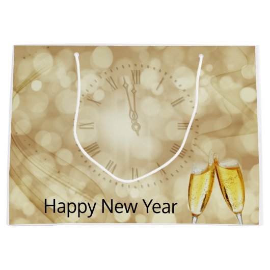 Silvester mit Champagnergläsern  Große Geschenktüte (Vorderseite)