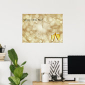 Silvester mit Champagnergläsern Poster (Heimbüro)