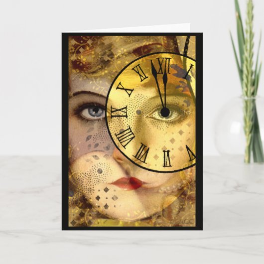 Silvester Mitternacht Karte (Vorderseite)