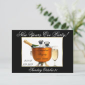 Silvester Mops Hund Party Einladung (Stehend Vorderseite)