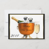 Silvester Mops Hund Party Einladung (Rückseite)