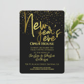 Silvester Open House Party Einladung (Stehend Vorderseite)