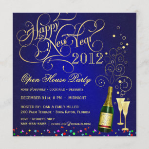 Silvester Open House Party - Midnight Blue Einladung