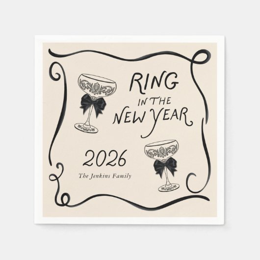Silvester Papier Serviette (Vorderseite)