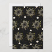 Silvester Party 2023 Gold Glitzer auf Schwarz Einladung (Rückseite)