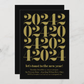 Silvester-Party 2024 Einladung (Vorne/Hinten)