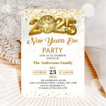 Silvester Party 2025 Gold Glitzer
