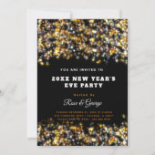 Silvester Party 20XX Gold Glitzer Einladung (Vorderseite)