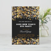 Silvester Party 20XX Gold Glitzer Einladung (Stehend Vorderseite)
