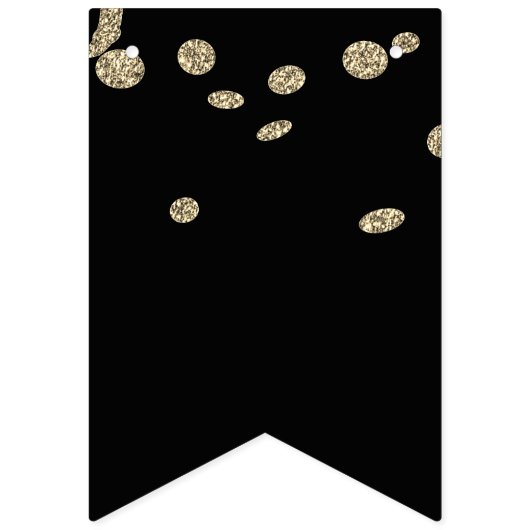 Silvester Party Black Gold Glitzer Confetti Wimpelkette (Erste Fahne)