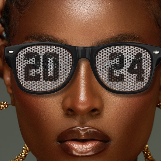 Silvester Party Black & Silver Glitzer Partybrille