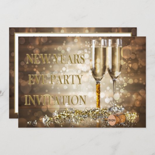 Silvester-Party Böhk Lights Einladung (Vorne/Hinten)