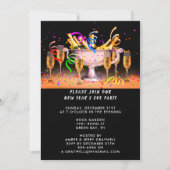 Silvester Party bricht schwarzen Hintergrund Einladung (Vorderseite)