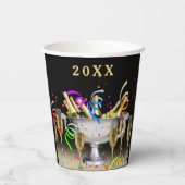 Silvester Party bricht schwarzen Hintergrund Pappbecher (Rückseite)