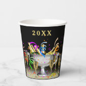 Silvester Party bricht schwarzen Hintergrund Pappbecher (Vorderseite)