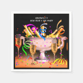 Silvester Party bricht schwarzes BKDG-Papier Serviette (Vorderseite)