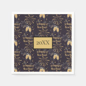Silvester Party Champagne Feuerwerk Serviette (Vorderseite)