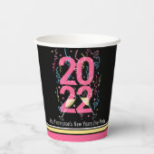 Silvester Party Champagner Straffer 2022  Pappbecher (Rückseite)