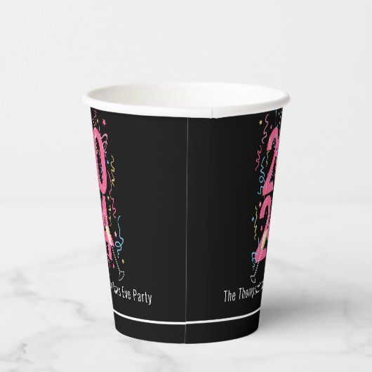 Silvester Party Champagner Straffer 2024 Pappbecher (Rechts)