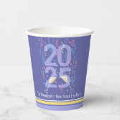 Silvester Party Champagner Straffer 2025 Pappbecher (Vorderseite)