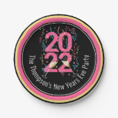 Silvester Party Champagner Streamer 2022 Pappteller (Vorderseite)